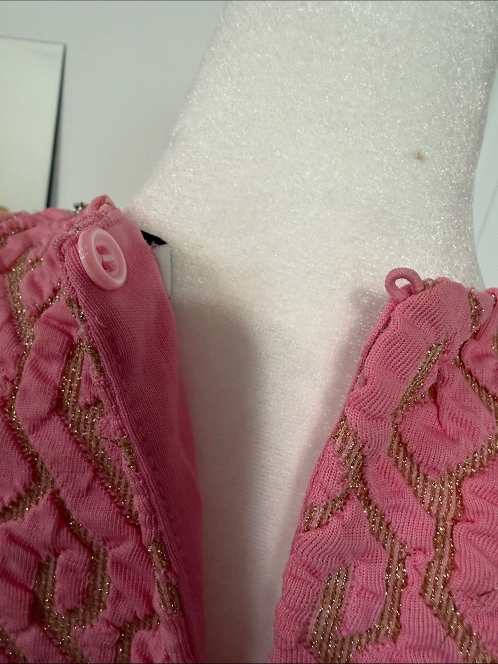 Zara Pink Textured Jewel-Trim Sleeveless Mini Dress - Picture 7 of 8